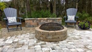 SkyFrog fire pit and patio