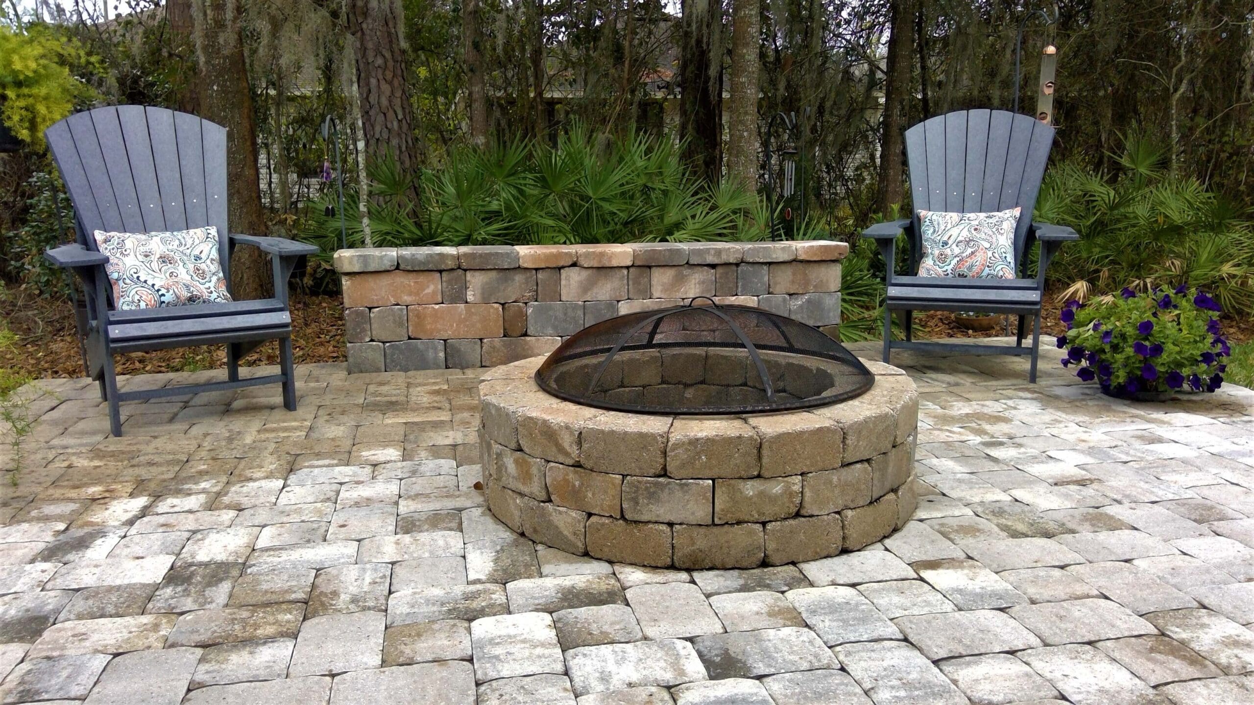 SkyFrog fire pit and patio
